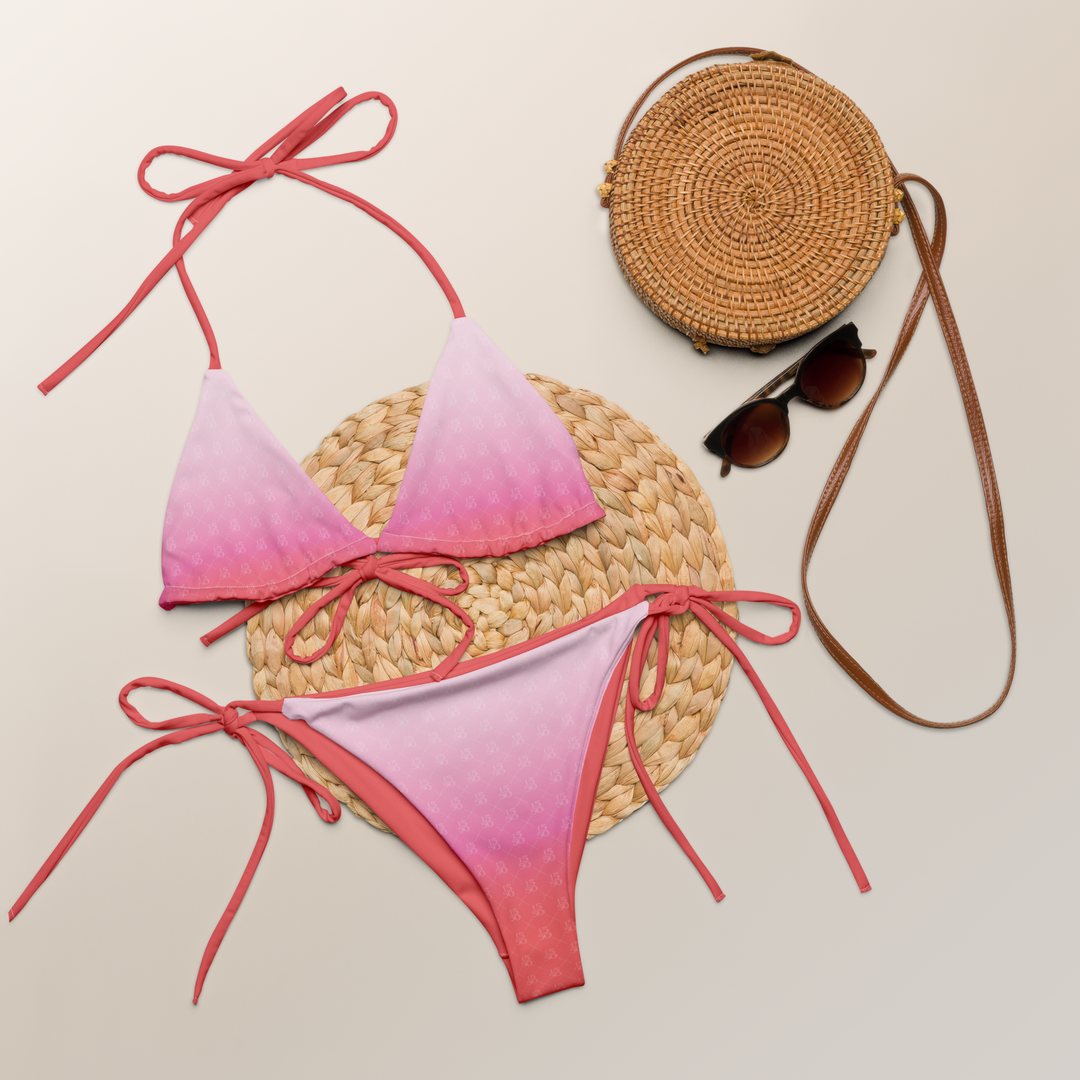 SUNSET MONOGRAM STRING BIKINI TOP